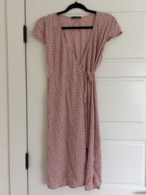 Pink Floral Brandy Melville Wrap Dress